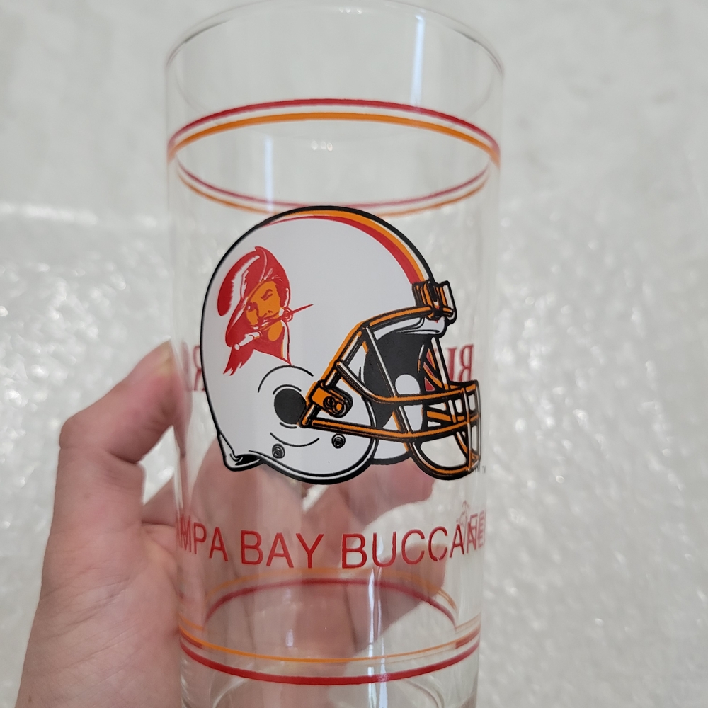 NFL Tampa Bay Buccaneers Glass Tumbler - Red and Gold
